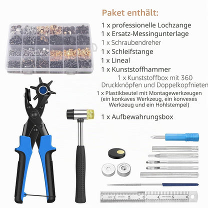 Leder Lochzange Set mit Nieten & Druckknöpfen