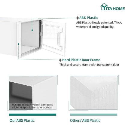 YITAHOME Schuhboxen 6er Set stapelbar stabil belüftet Gr. 46