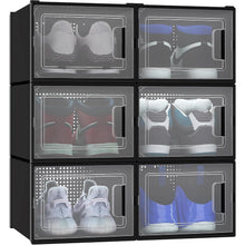 YITAHOME Schuhboxen 6er Set stapelbar stabil transparent
