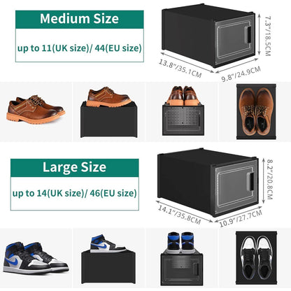 YITAHOME Schuhboxen 6er Set stapelbar stabil transparent