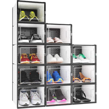 YITAHOME Schuhboxen 12er Set stapelbar stabil für Schuhe bis