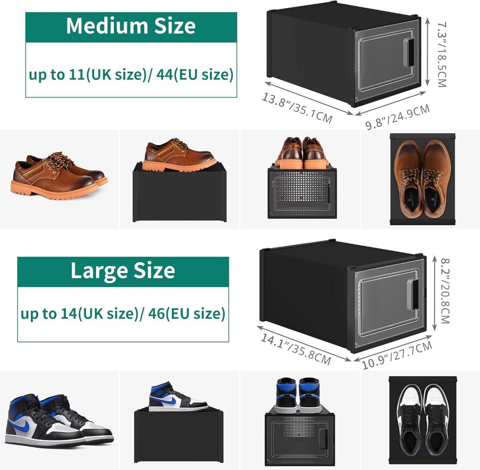 YITAHOME Schuhboxen 18er Set stapelbar stabil
