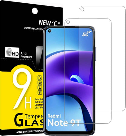 Panzer Schutz Glas 2 Stück Xiaomi Redmi Note 9T 5G 9H Härte Ultra-klar