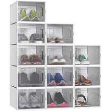 YITAHOME 12er Set Schuhboxen stapelbar für Schuhe bis Größe
