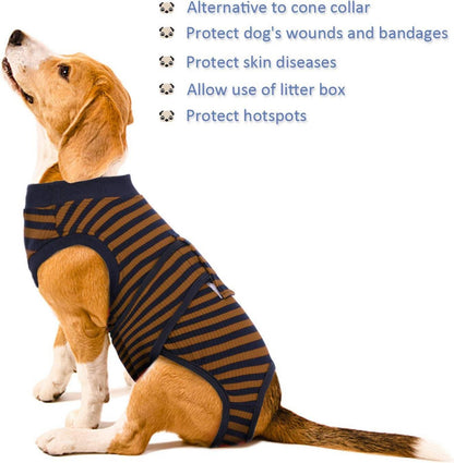 Hunde Op Kastration Body Atmungsaktiv Leckschutz Braun XS-L