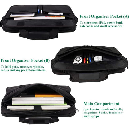 Taygeer Laptoptasche 17 Zoll Schwarz Wasserdicht Business
