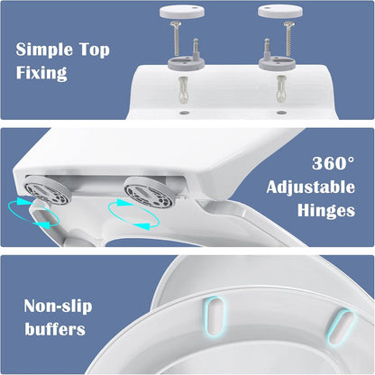 Toilettendeckel mit Absenkautomatik und Kindersitz, weiß, O-Form, Kunststoff
