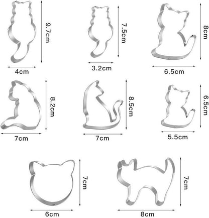 Ausstechform Katze 8-teilig Edelstahl DIY Keksausstecher