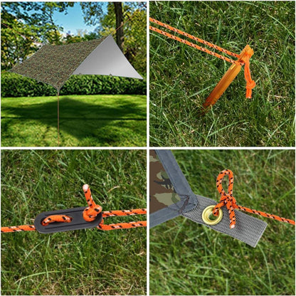 Tarp 3x4m Wasserdichte Zeltplane inkl. Erdnägel & Seile