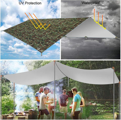 RYACO Tarp 3x4m Wasserdicht Zeltplane Ultraleicht Hängematte Camping Wandern