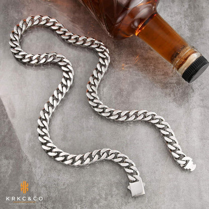 KRKC&CO Panzerkette 18K Gold/Weißgold Cuban Link Chain