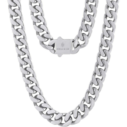 Herren Panzerkette 18K Gold Cuban Link Chain 12mm 66cm