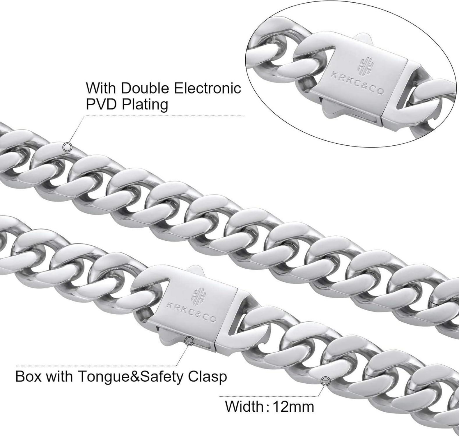 Panzerkette Edelstahl Cuban Link Chain Gold Silber Hip Hop Kette