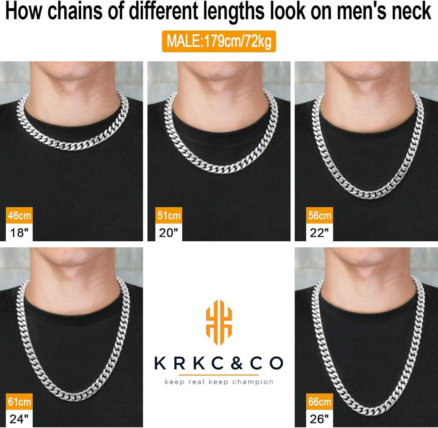Herren Panzerkette 12mm Gold Cuban Link Chain 50.8cm