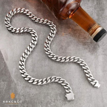 KRKC&CO Panzerkette Herren 18K Gold Cuban Link Chain 50.8cm Klassisch