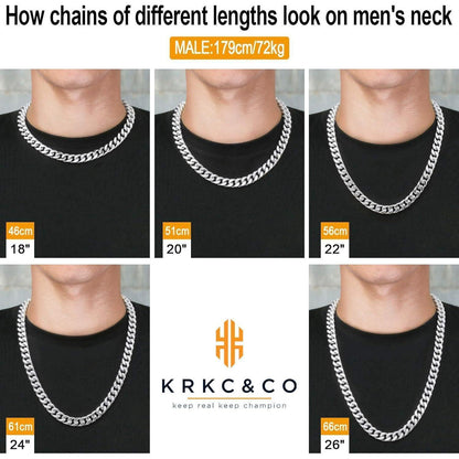 Panzerkette Herren 12mm 18K Gold Plattierte Cuban Link Chain