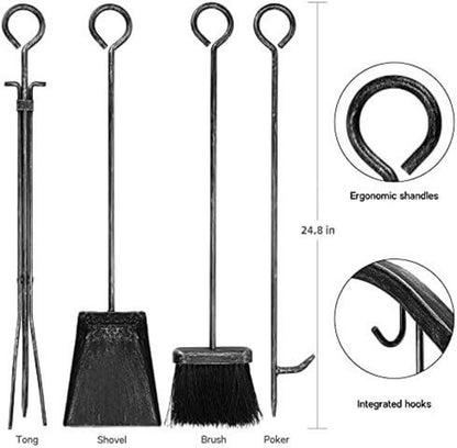 Kaminholzregal mit 4 Kaminwerkzeug 74x40x30cm für Außen und Innen