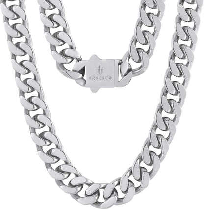 Hochwertige 18K Gold/Weißgold plattierte Panzerkette 14mm