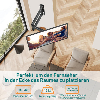 Monitor Wandhalterung Schwenkbar Neigbar 14-30 Zoll VESA