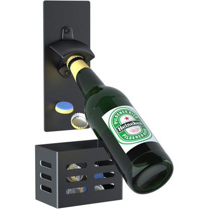 Magnet Flaschenöffner Wandmontage Schwarz