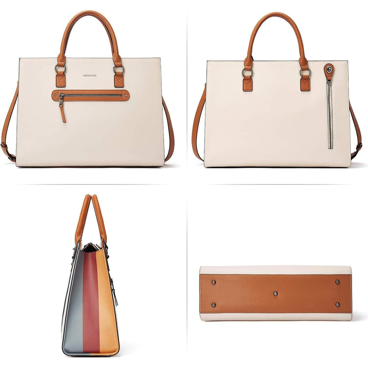 Damen Leder Aktentasche für 15.6 Zoll Laptop, Schultertasche Arbeit & Business