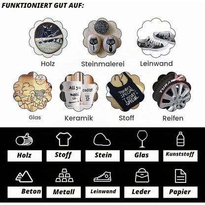 Acryl Marker Stifte Set - Weiß & Schwarz, 0.7mm Feinsitzer