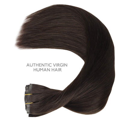 Echthaar Clip-In Extensions Dunkelbraun 40cm - Remy