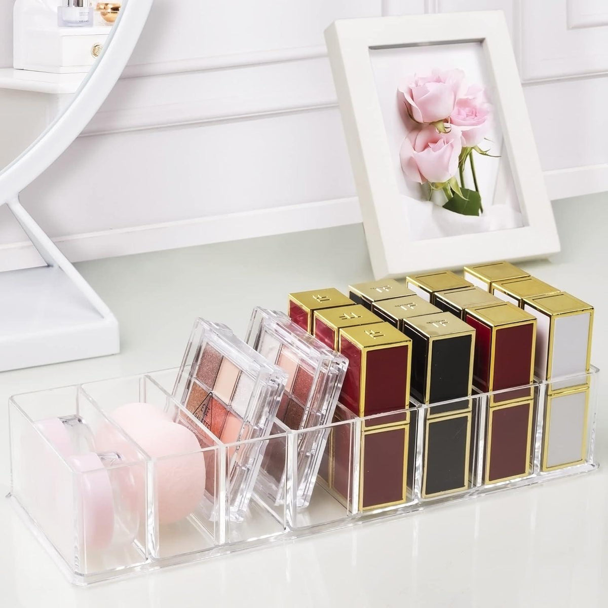 Kosmetik Organizer Acryl Aufbewahrungsboxen 8 Fächer Transparent