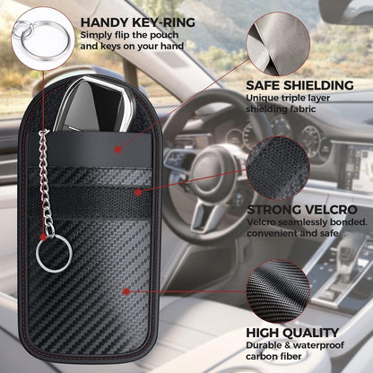 Keyless Go RFID Blocker Schutzhülle Autoschlüssel Taschen 2er Set 11,5x7,5cm