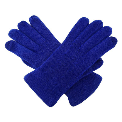 Schal und Handschuh Set Damen Touchscreen Royal Blue