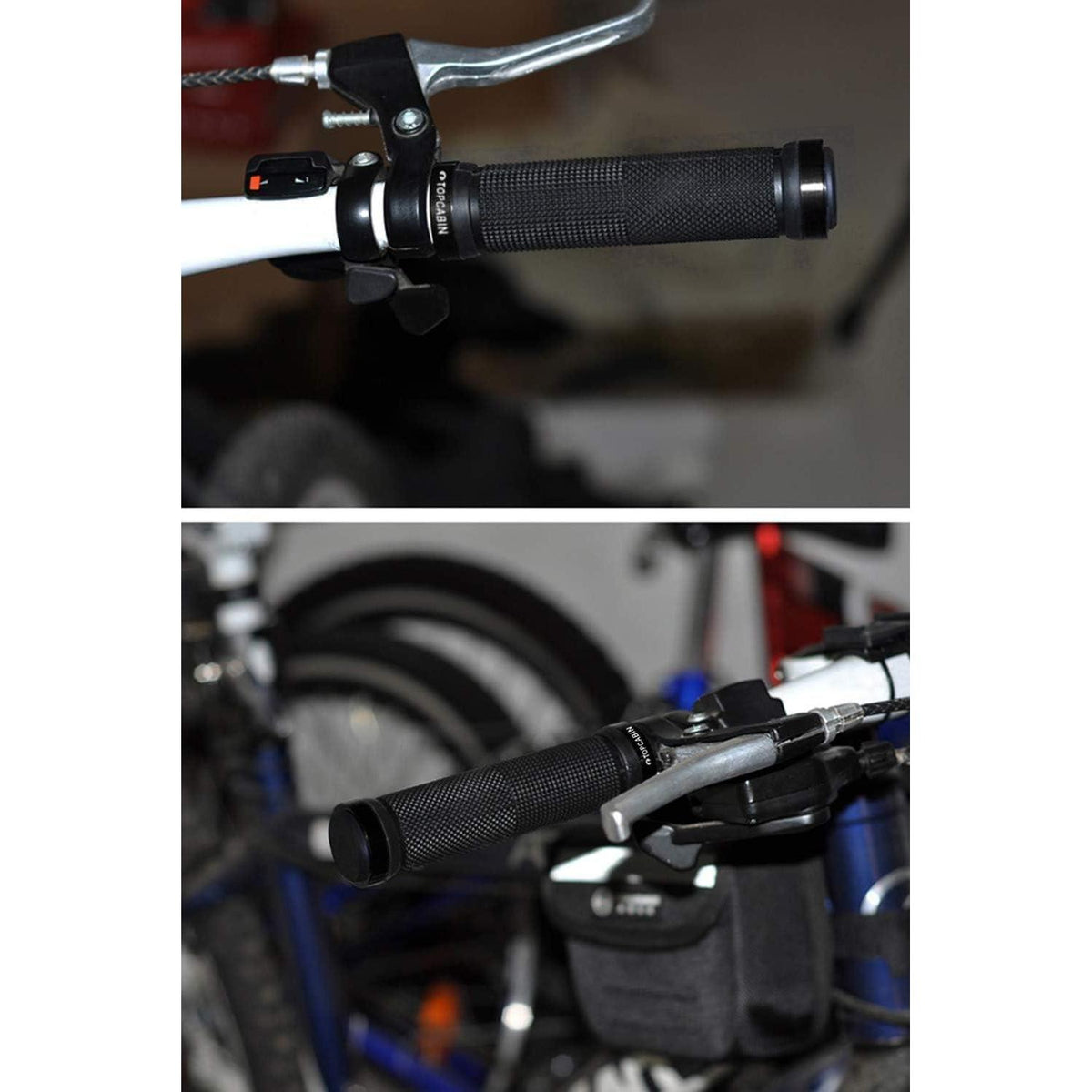 Fahrrad Lenkergriffe Ergonomisch mit Aluminium Endkappen Schwarz