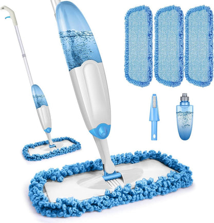 Sprühwischer Bodenwischer mit 435ml Wassertank und 3 waschbaren Pads