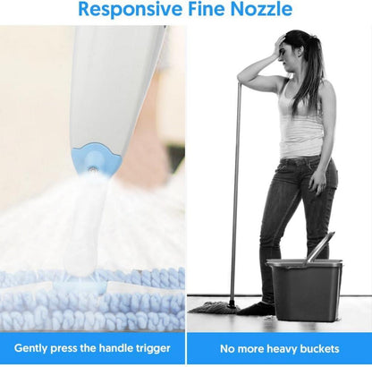 Bodenwischer Sprühfunktion 435ml Wassertank 3 waschbare Mikrofaser Pads Blau Mop für Laminat