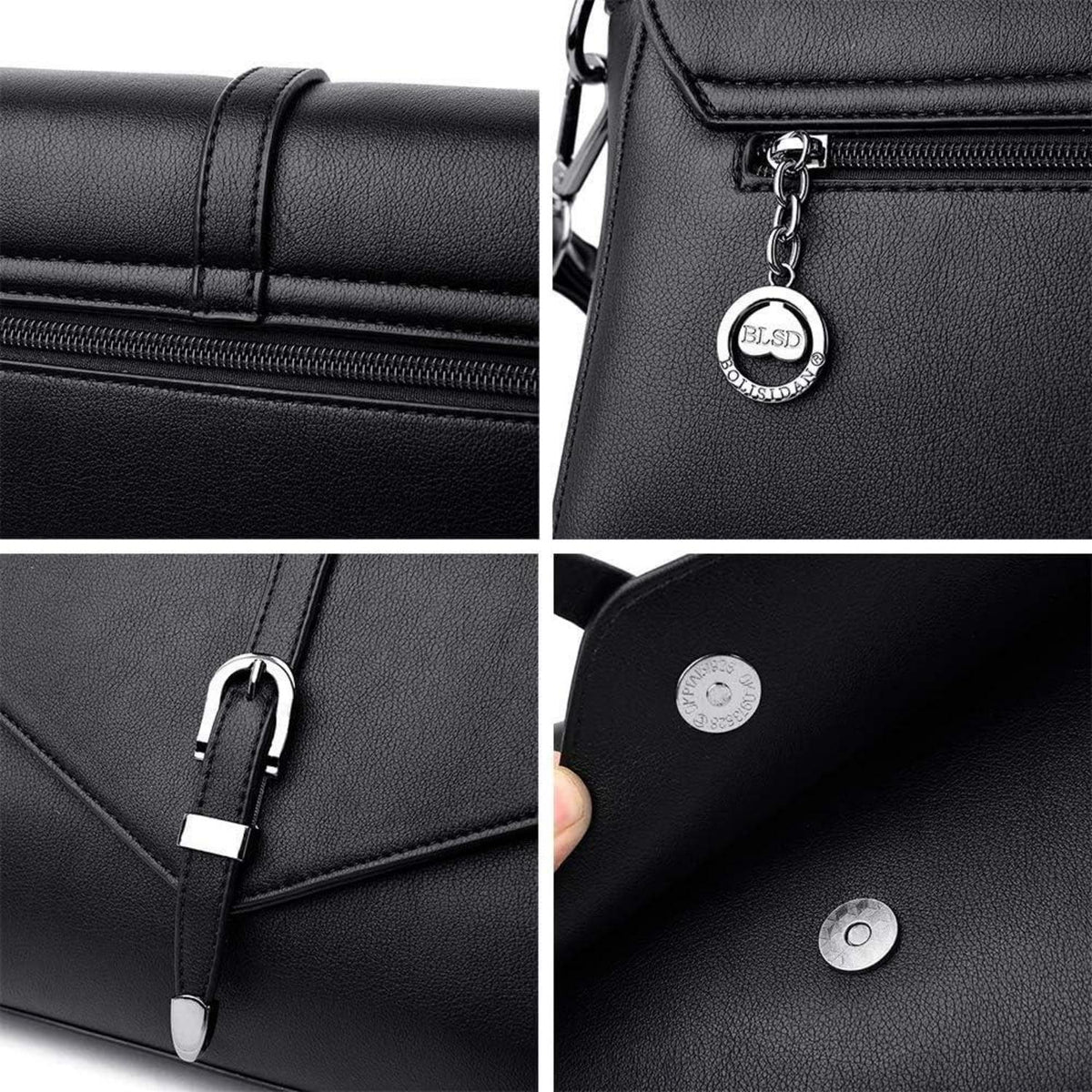 Coolives Damen Umhängetasche aus PU-Leder Schultertasche Elegant 2 Schultergurte