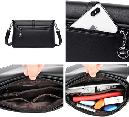 Damen Umhängetasche aus PU-Leder Kleine Schultertasche Elegant
