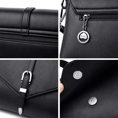 Elegante Damen Umhängetasche aus PU-Leder in Schwarz - Kleine Schultertasche