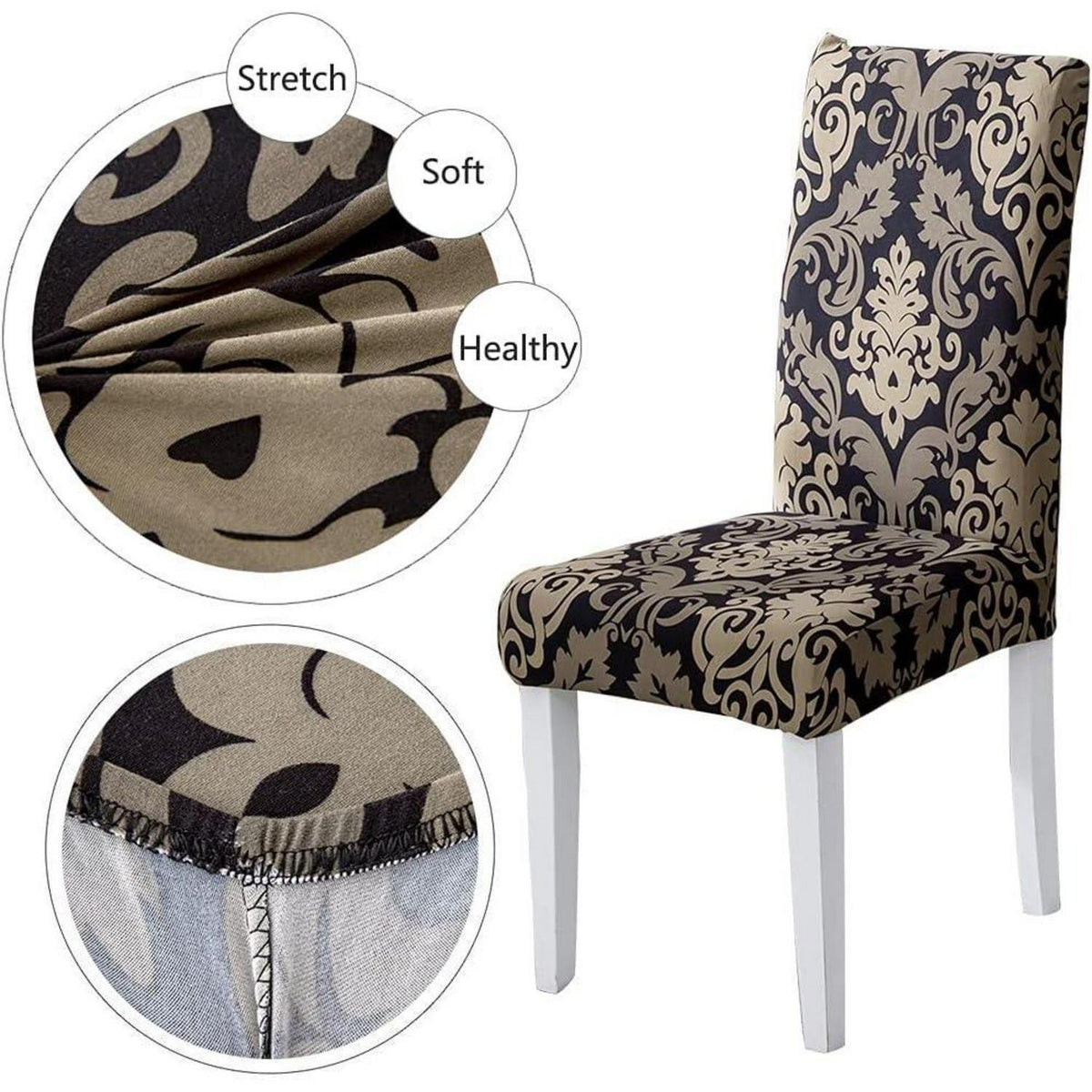 Stuhlhussen 4er Set Jacquard – Schwarz-Klassiker für Esszimmer
