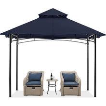 Gartenpavillon Doppeldach 2,5 x 2,5 m Dunkelgrau stabil