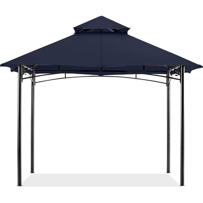 Gartenpavillon Doppeldach 2,5 x 2,5 m Dunkelgrau stabil