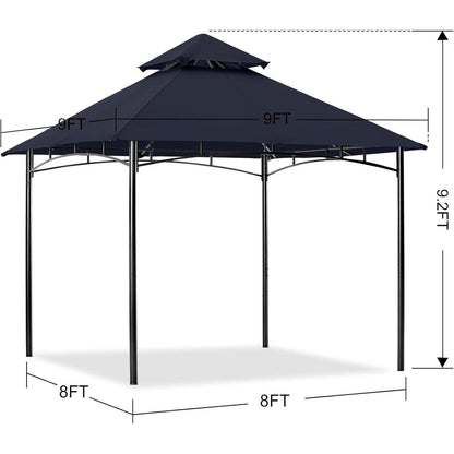 Gartenpavillon Doppeldach 2,5 x 2,5 m Dunkelgrau stabil