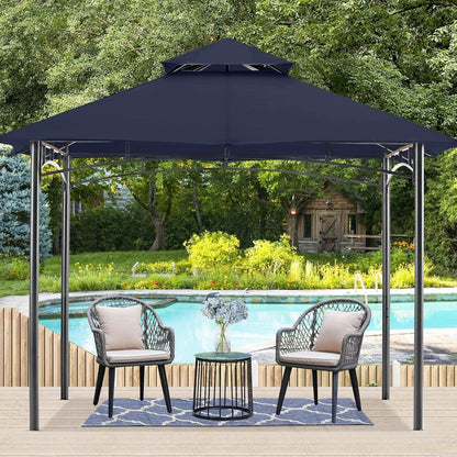Gartenpavillon Doppeldach 2,5 x 2,5 m Dunkelgrau stabil