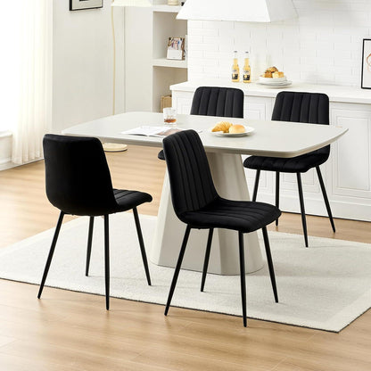 Samt Esszimmerstühle 2er Set Schwarz – Bequeme Küchenstühle