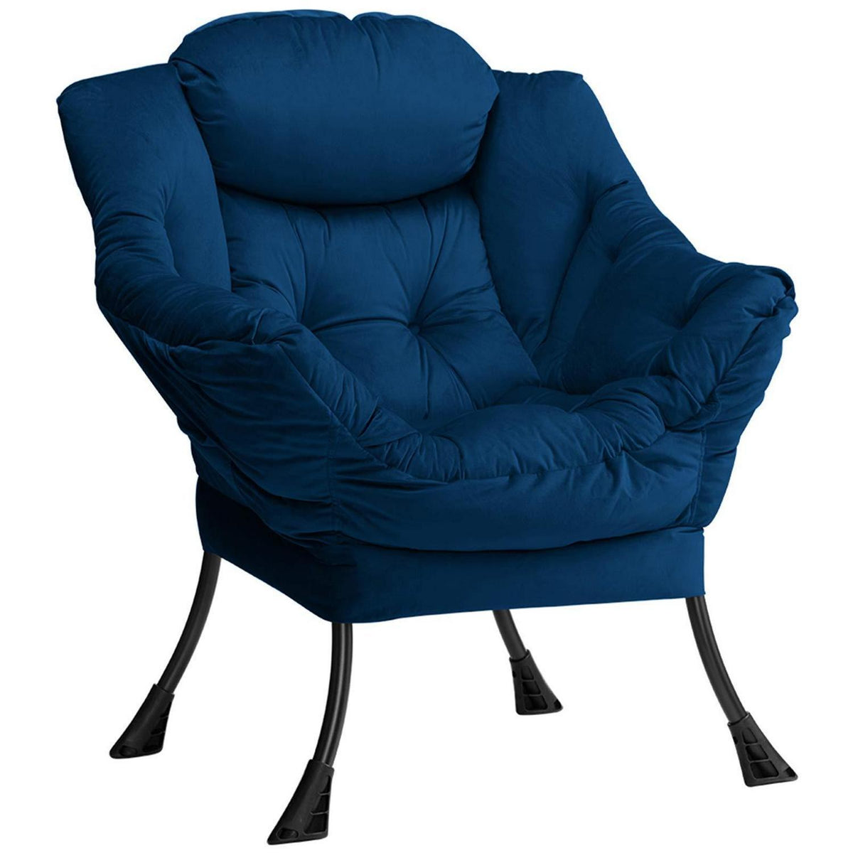 Ohrensessel Samt Relaxsessel Blau Dunkelblau – Schnell Aufbaubar