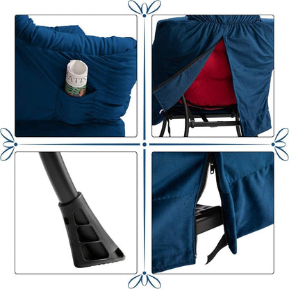 Ohrensessel Samt Relaxsessel Blau Dunkelblau – Schnell Aufbaubar