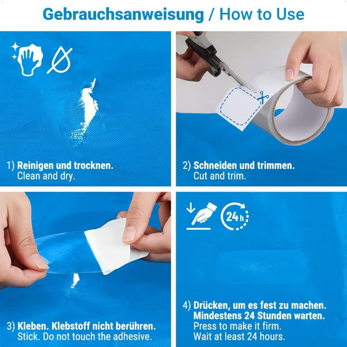 Reparaturklebeband für Gewebeplanen Zelt 5CM X 5M Transparent PET