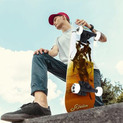 Skateboard 78,9 cm Doppel-Kick Deck für Anfänger & Fortgeschrittene