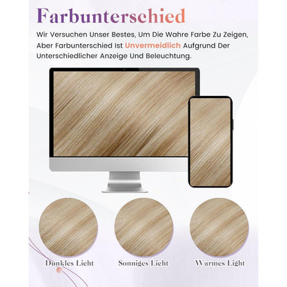 Echthaar Zopfverlängerung Blond Highlight 50cm