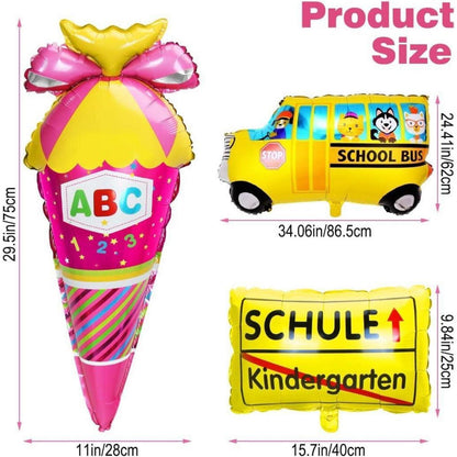 Einschulung Deko Set Mädchen Rosa Schulkind Banner