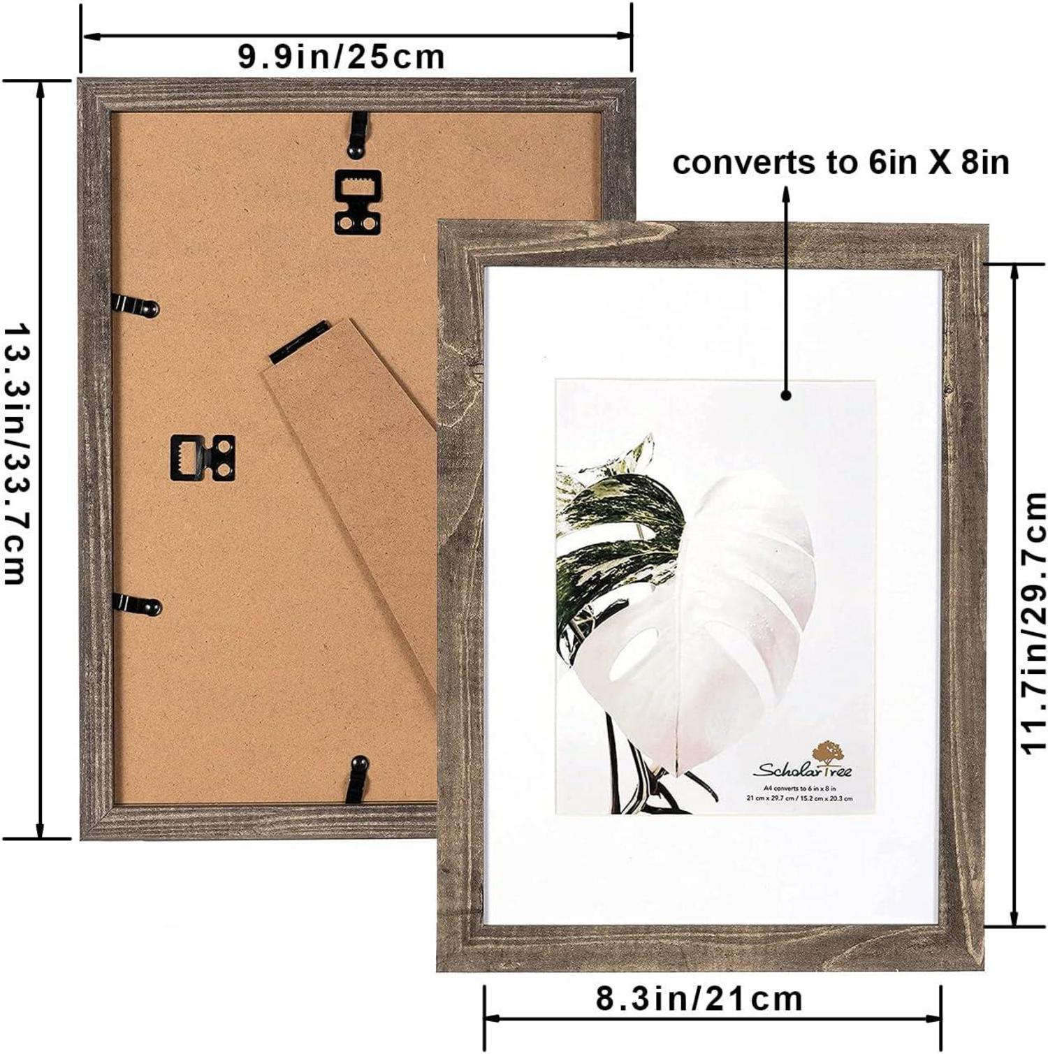 Bilderrahmen Set Dunkelgrau mit Passepartout 15x20cm 2 Stück