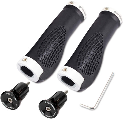 Ergonomische Fahrradgriffe mit Verriegelung – Weiß